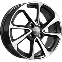 Литые диски КС861 (ZV 15_Solaris I) (КС861) 6.000xR15 4x100 DIA54.1 ET48 алмаз черный