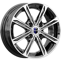 Литые диски Флэш (КС698) 5.000xR14 4x100 DIA67.1 ET45 алмаз черный для Nissan Pixo