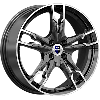 Литые диски Солар (КС875) 7.000xR17 4x100 DIA60.1 ET41 алмаз черный SK для Nissan Almera